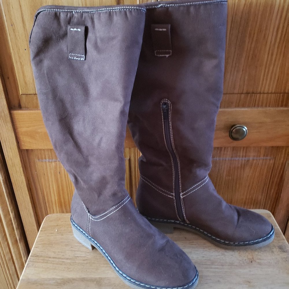 Brown knee high lined boots sz 39 EUR/8 US - NEW